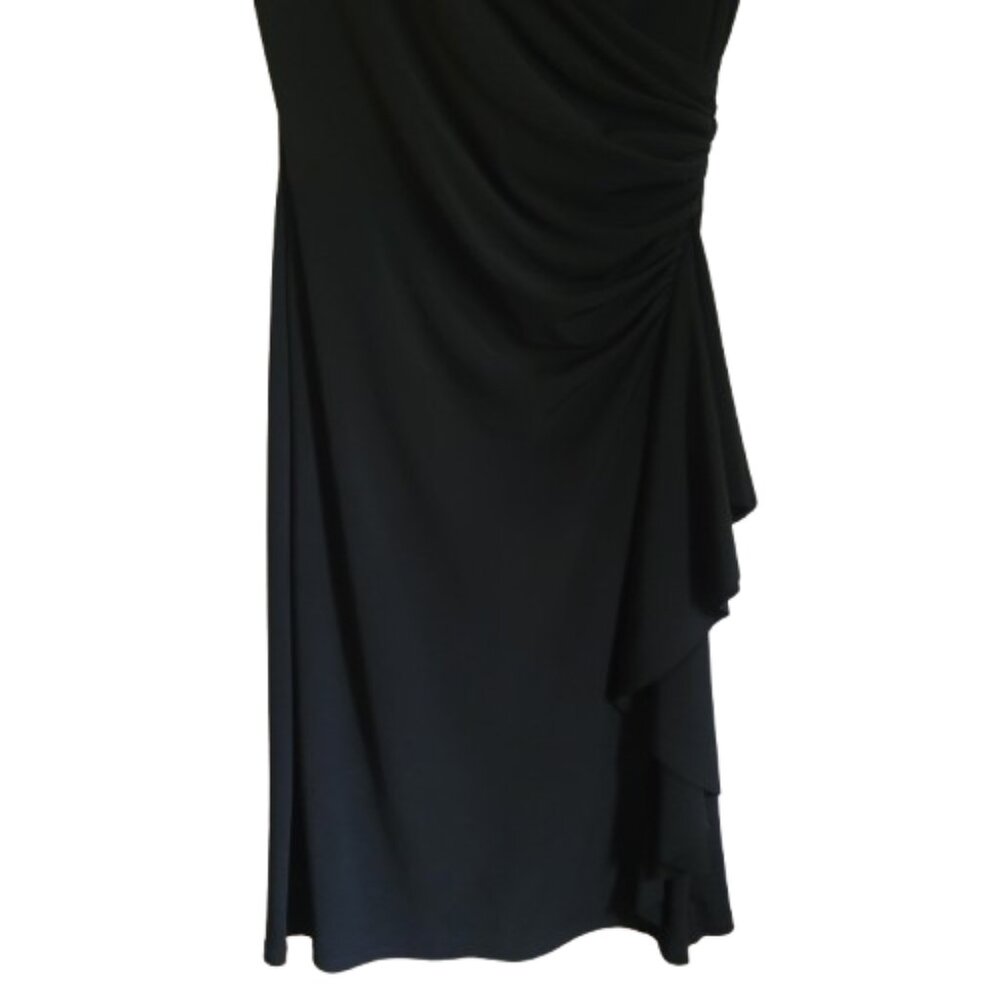 White House Black Market Black Ruched Cocktail Dress Womens Size 4 Sleeveless - Picture 5 of 7